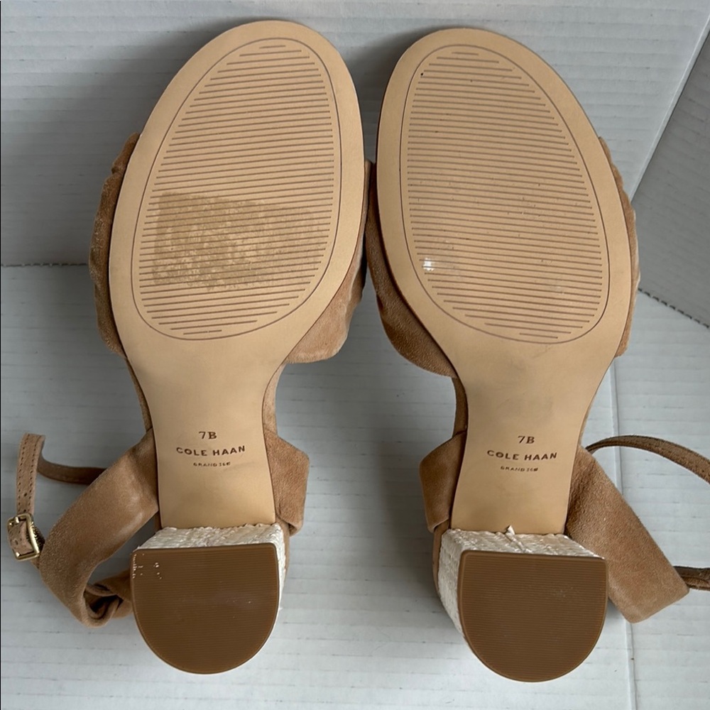Cole Haan Grand 360 Suede Knot Strap Heels - Size 7B style W26291 - Picture 6 of 9